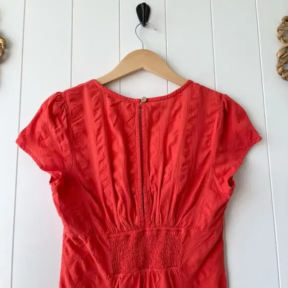 Free People midi dress cotton boho smocked back boho Medium